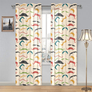 Mustache Beard Pattern Print Design 03 Gauze Curtain