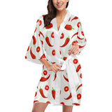 Chili pattern Women's Short Kimono Robe