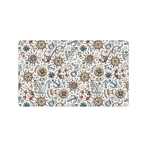 Cute nautical steering wheel anchor pattern Doormat