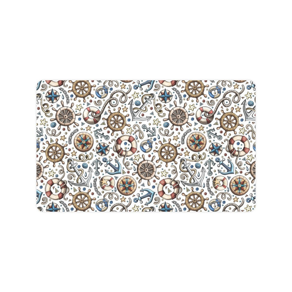 Cute nautical steering wheel anchor pattern Doormat
