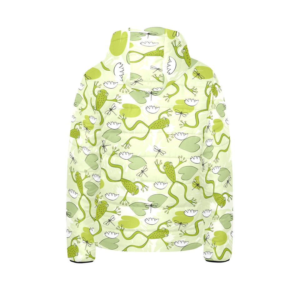 Cute frog dragonfly pattern Kids' Boys' Girls' Padded Hooded Jacket