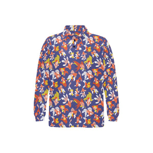 Goldfish Pattern Print Design 04 Men's Long Sleeve Polo Shirt