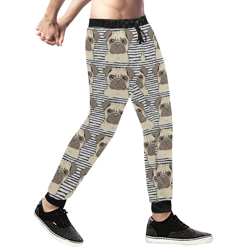Happy pug pattern Unisex Casual Sweatpants