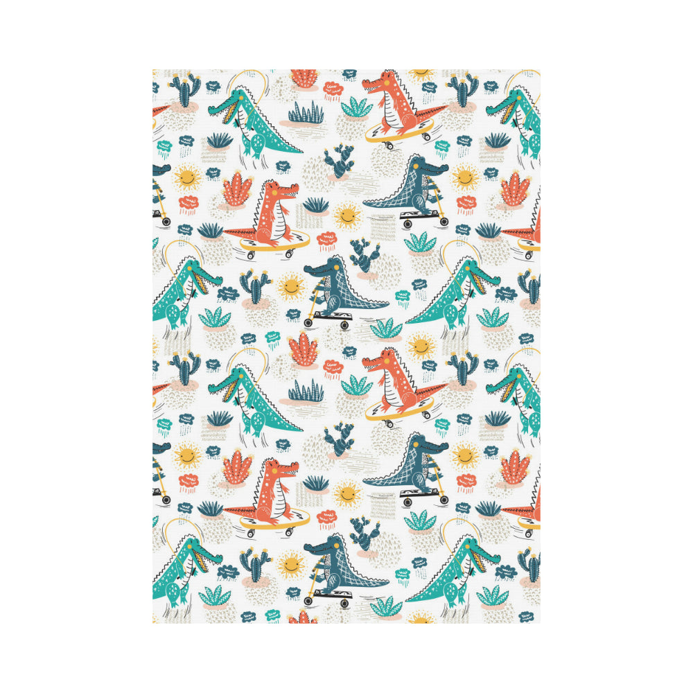 Cute Crocodile Pattern House Flag Garden Flag