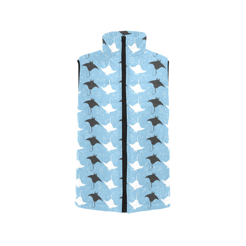 Stingray Pattern Print Design 03 Women's Padded Vest