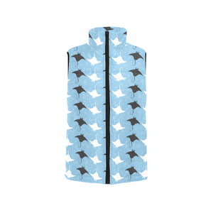 Stingray Pattern Print Design 03 Women's Padded Vest