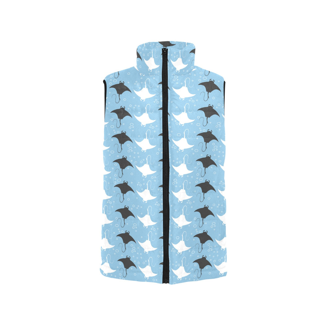 Stingray Pattern Print Design 03 Women's Padded Vest