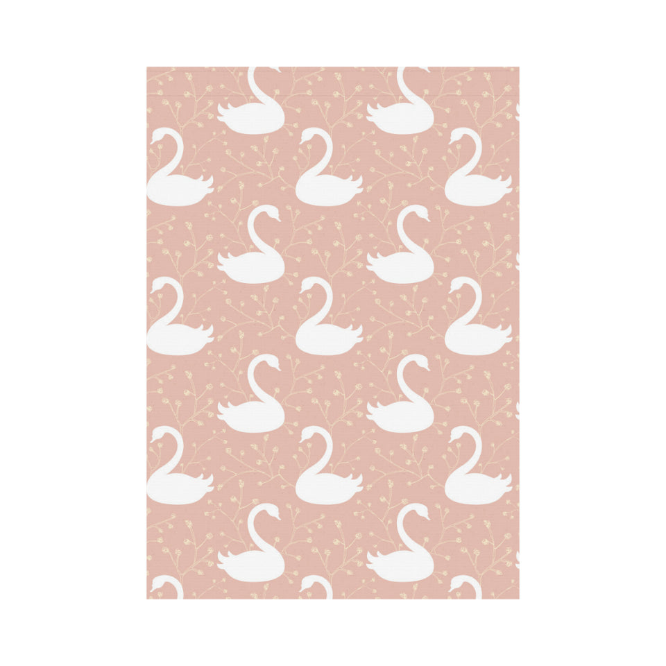 Swan flower light pink background House Flag Garden Flag