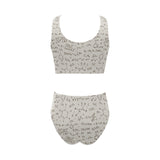 Chemistry Periodic Table Pattern Print Design 04 Chest Bowknot High Waisted Bikini Swimsuit
