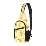 Saxophone cornet pattern yellow background All Over Print Chest Bag