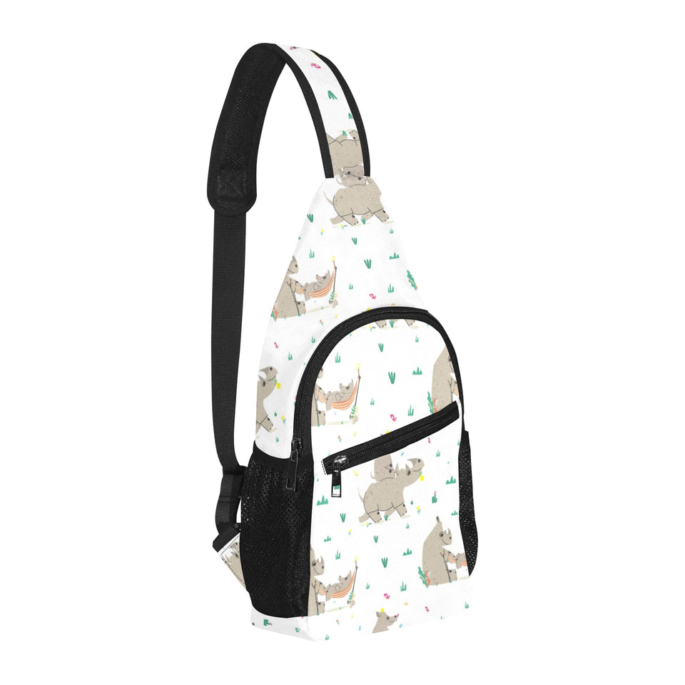 Cute Rhino pattern background All Over Print Chest Bag