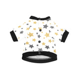 hand drawn gold black star pattern All Over Print Pet Dog Round Neck Fuzzy Shirt