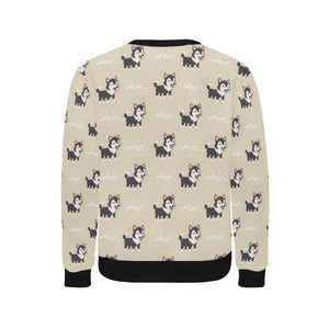 Cute Siberian Husky Men's Crew Neck Sweatshirt