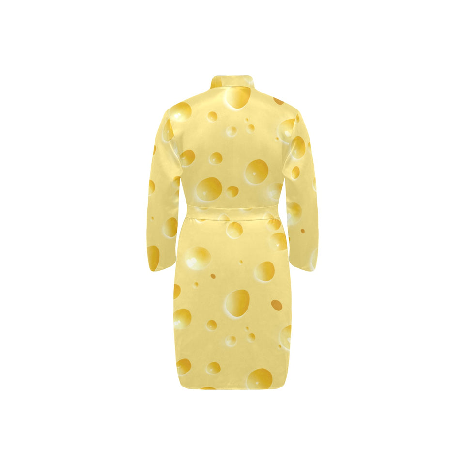 Cheese texture Men's Long Sleeve Belted Night Robe