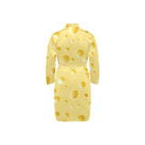 Cheese texture Men's Long Sleeve Belted Night Robe