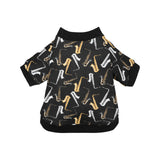 saxophone design pattern All Over Print Pet Dog Round Neck Fuzzy Shirt
