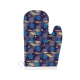 Blue japanese pattern cloud wave flower Heat Resistant Oven Mitts