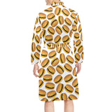 Hamburger Pattern Print Design 03 Men's Long Sleeve Belted Night Robe