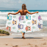 Cute owl pattern Beach Towel