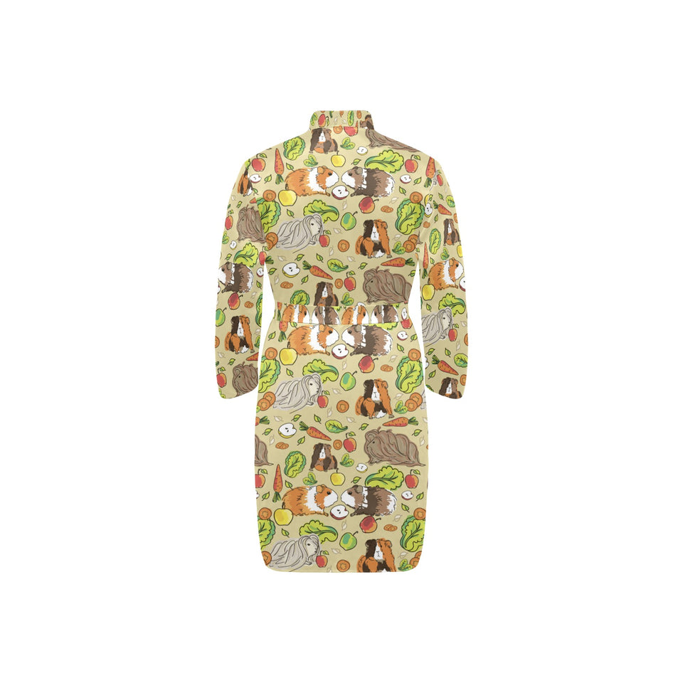 Guinea Pig Pattern Print Design 04 Men's Long Sleeve Belted Night Robe