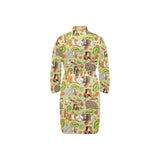 Guinea Pig Pattern Print Design 04 Men's Long Sleeve Belted Night Robe