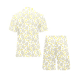 Tennis Pattern Print Design 02 Men's V-Neck Short Pajama Set