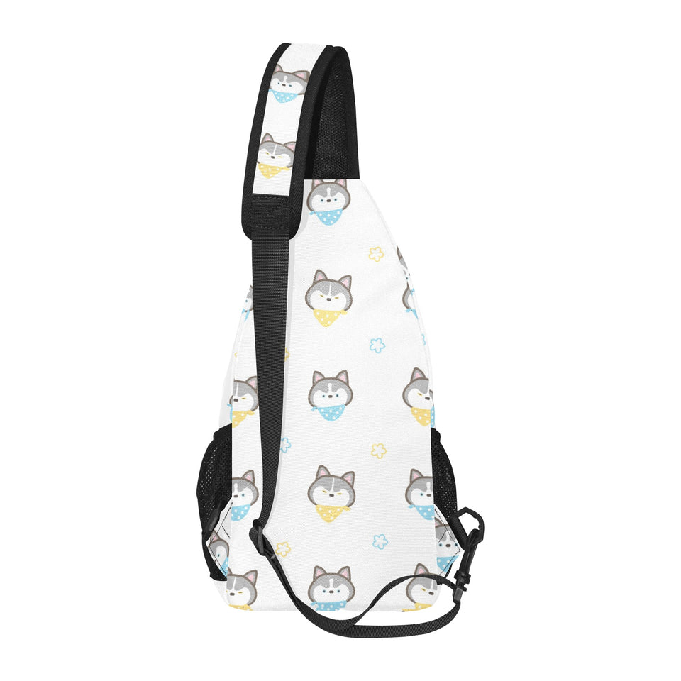 Cute Siberian Husky pattern All Over Print Chest Bag