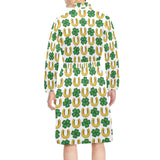 Horseshoes Pattern Print Design 04 Men's Long Sleeve Belted Night Robe