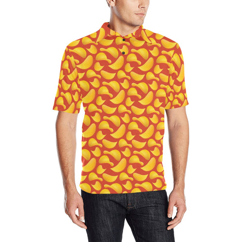 Potato Chips Pattern Print Design 05 Men's All Over Print Polo Shirt