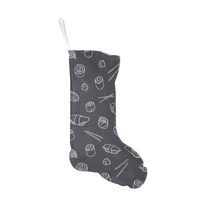 sushi pattern black background Christmas Stocking