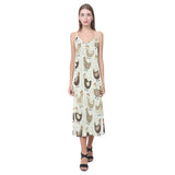 Cute rooster chicken cock V-Neck Open Fork Long Dress