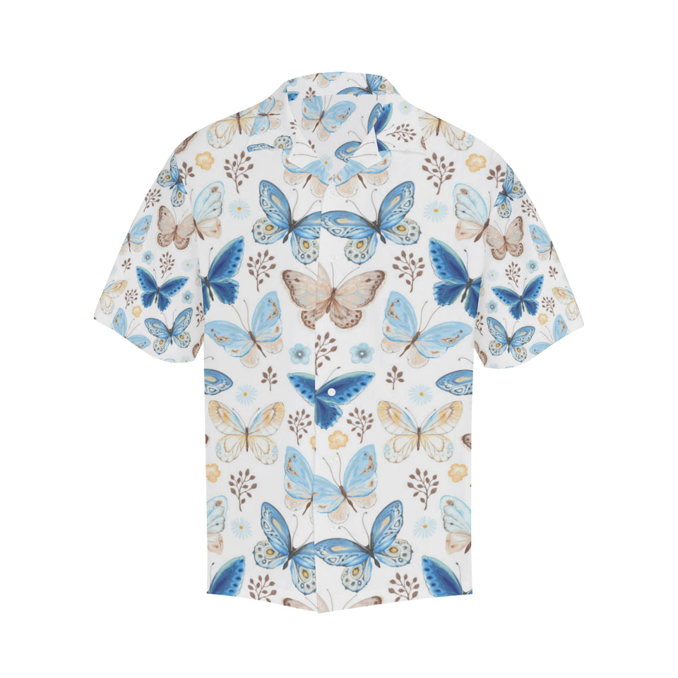 blue butterfly pattern Men's All Over Print Hawaiian Shirt