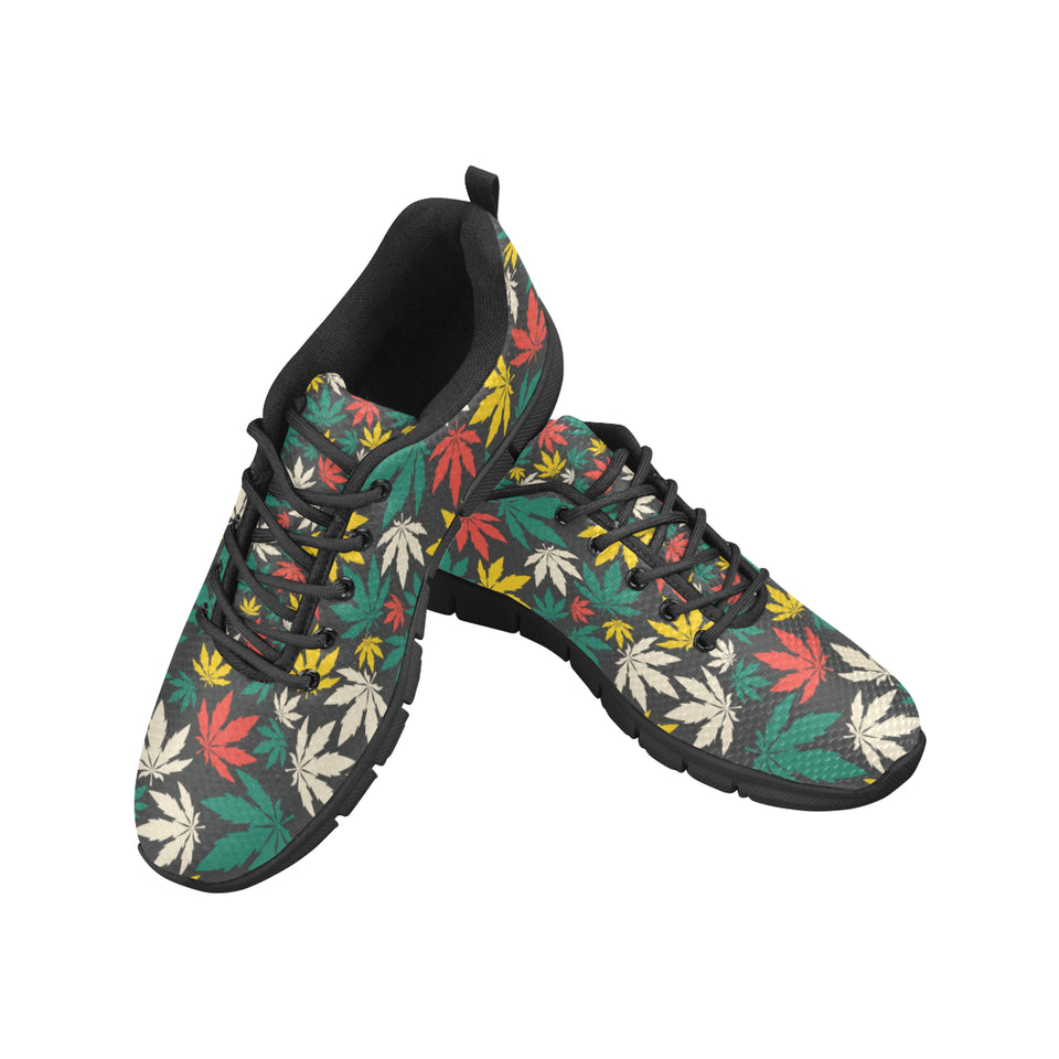 Canabis Marijuana Weed Pattern Print Design 02 Men's Breathable Sneakers ( Model 055)