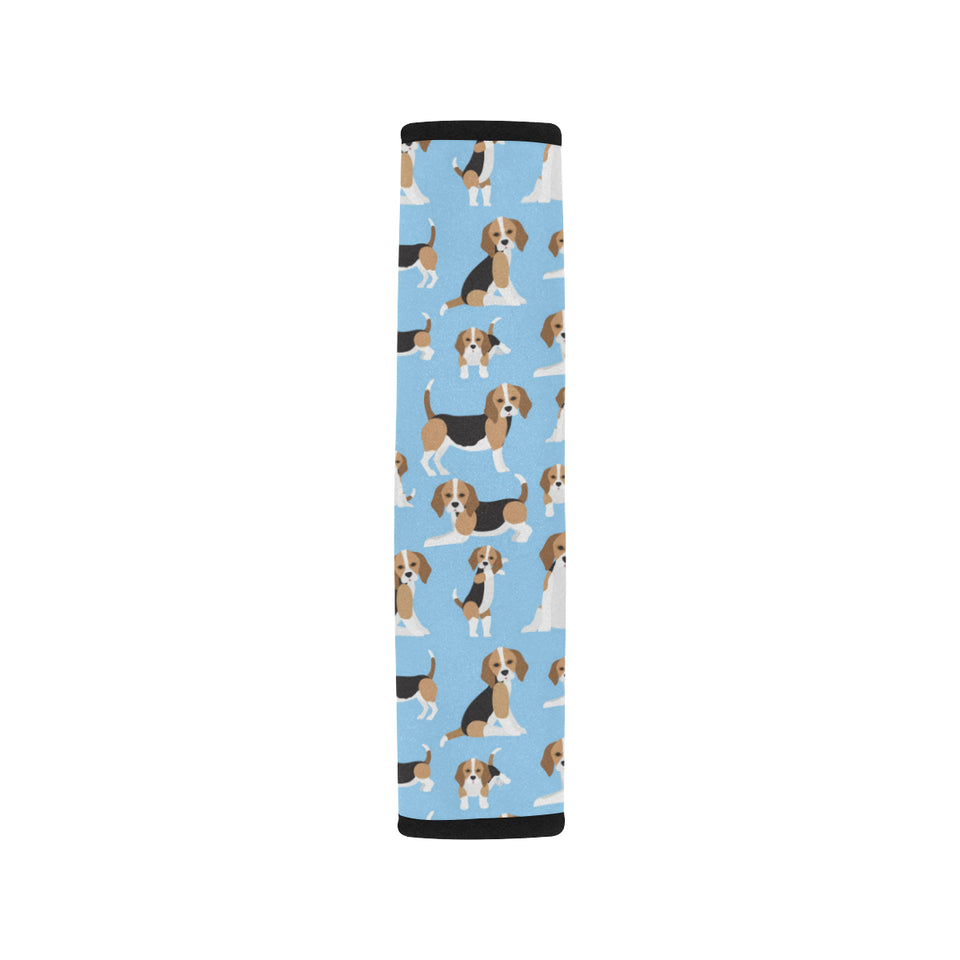 Beagle dog blue background pattern Car Seat Belt Cover