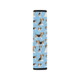 Beagle dog blue background pattern Car Seat Belt Cover