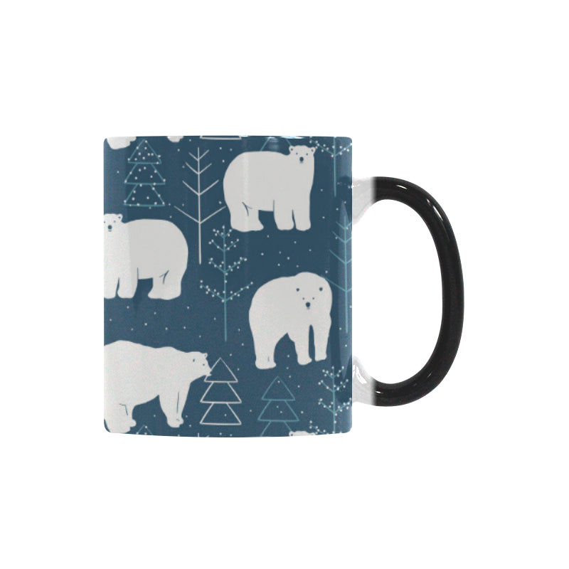 polar bear mother her child pattern Morphing Mug Heat Changing Mug
