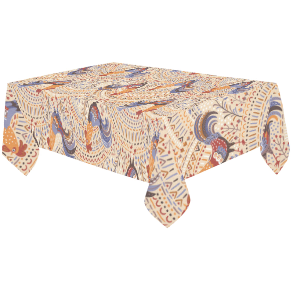 Cute rooster chicken cock floral ornament backgrou Tablecloth