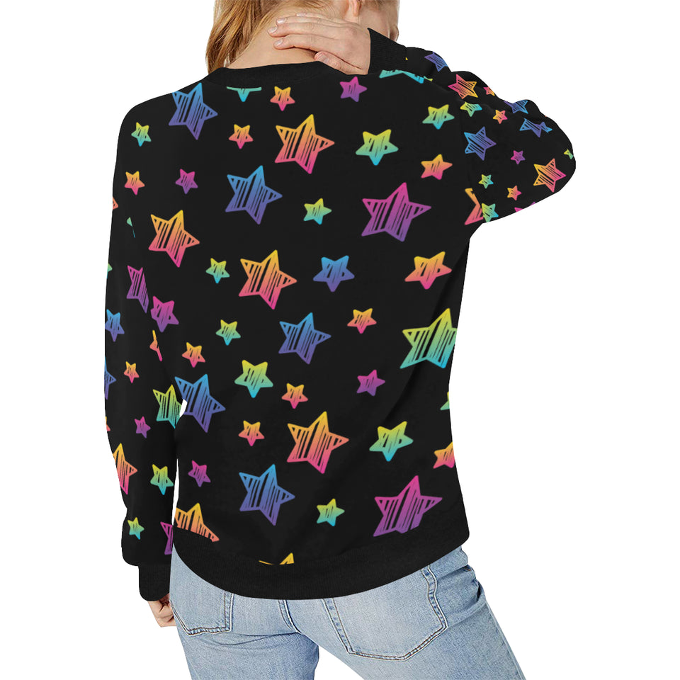 Colorful star pattern Women's Crew Neck Sweatshirt