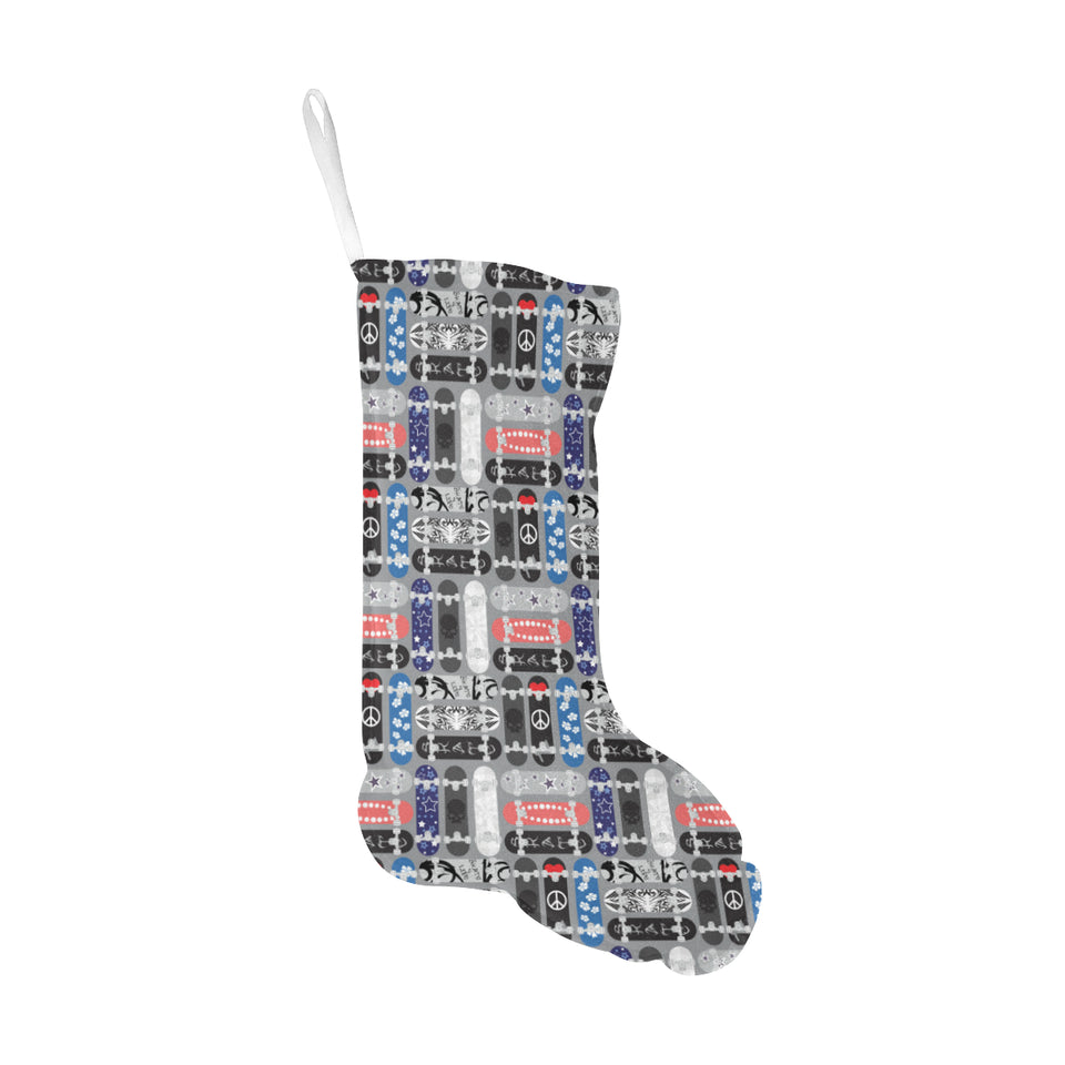 Skate Board Pattern Print Design 04 Christmas Stocking