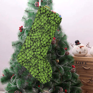 Green hop pattern Christmas Stocking