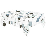 Hand drawn space elements space rocket star planet Tablecloth