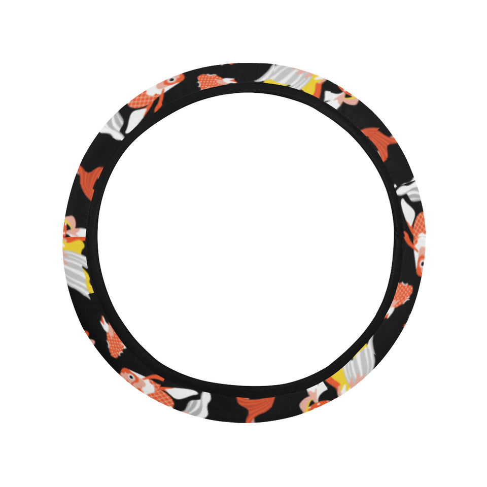 Goldfish Pattern Print Design 03 Car Steering Wheel Cover