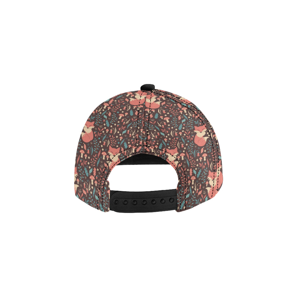 fox leaves mushroom pattern All Over Print Snapback Cap