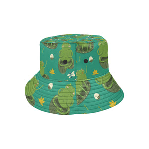 Cute frog dragonfly design pattern Unisex Bucket Hat