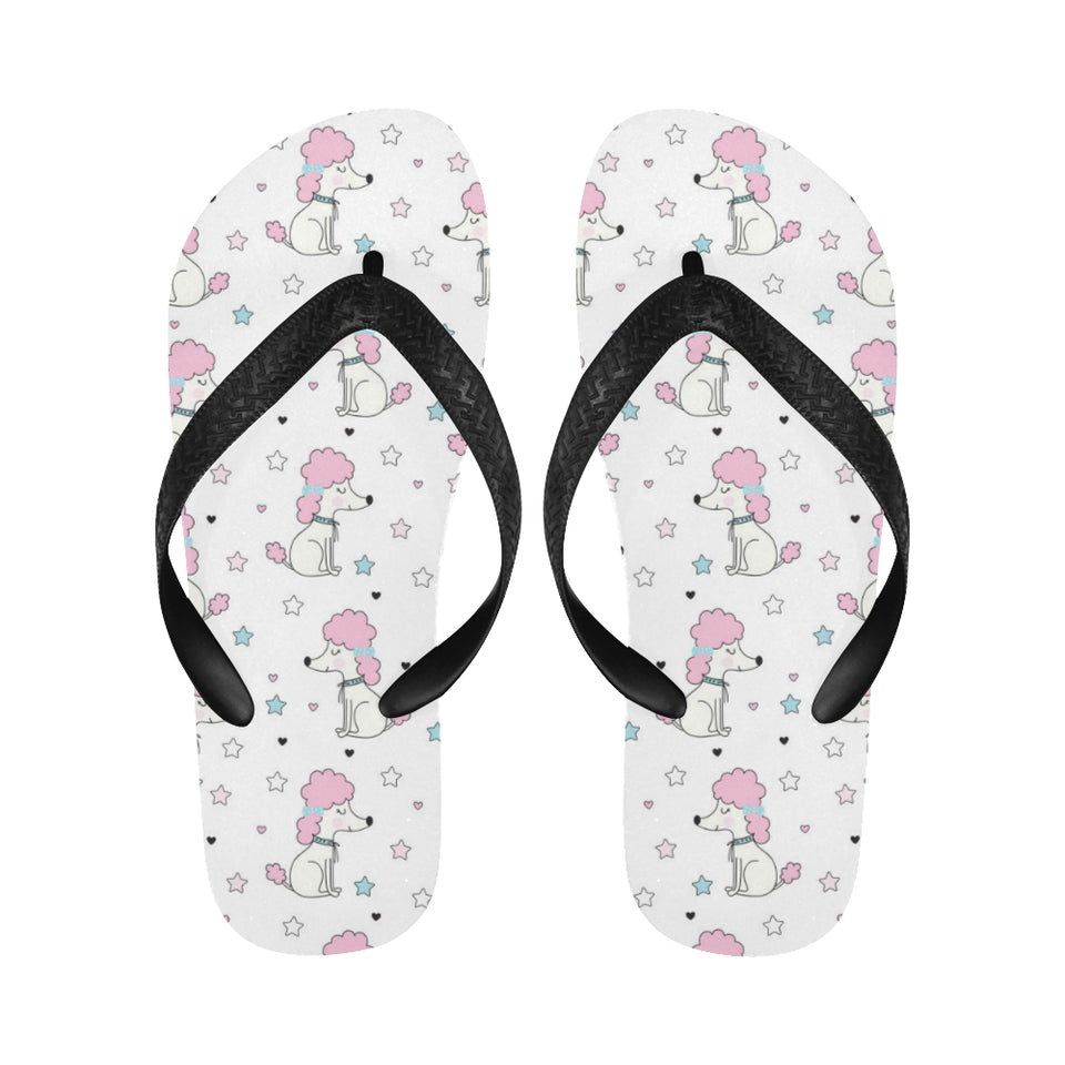 Cute poodle dog star pattern Unisex Flip Flops