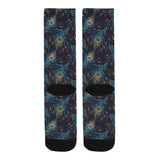 Beautiful peacock feather pattern Crew Socks