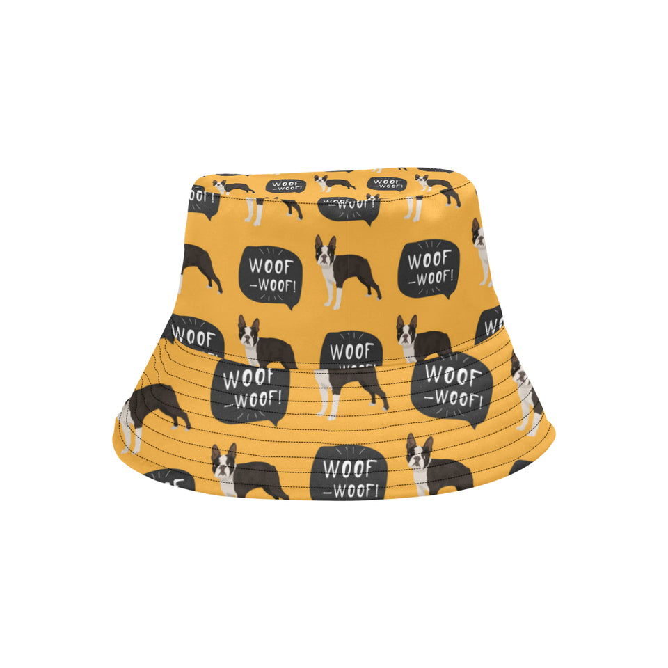 Boston terrier design pattern Unisex Bucket Hat