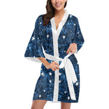 Night sky star pattern Women's Short Kimono Robe
