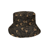 Gold peacock feather pattern Unisex Bucket Hat