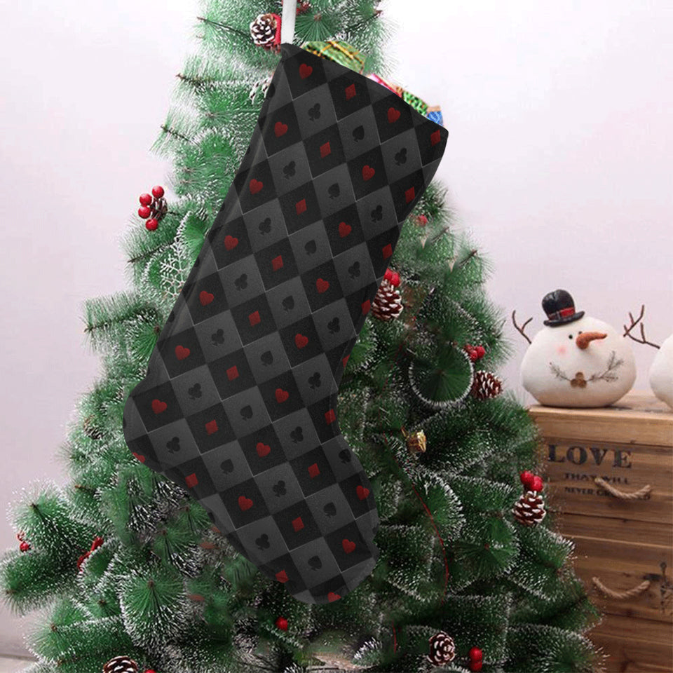 Casino Cards Suits Pattern Print Design 05 Christmas Stocking